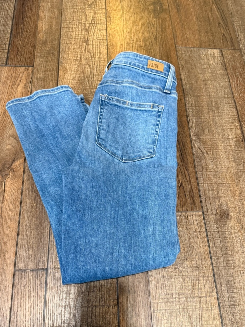 Women's Paige Blue Medium Wash High Rise Hoxton Slim Crop Jeans Size 27